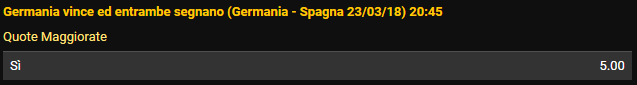 Bwin germania spagna 23-03-2018