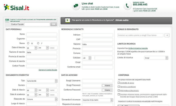 Sisal matchpoint registrazione