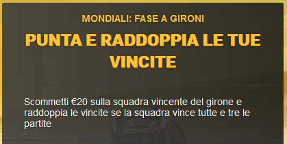 betfair raddoppia vincite mondiali 2018