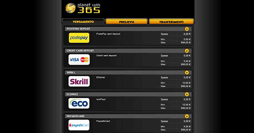 planetwin365 pagamenti