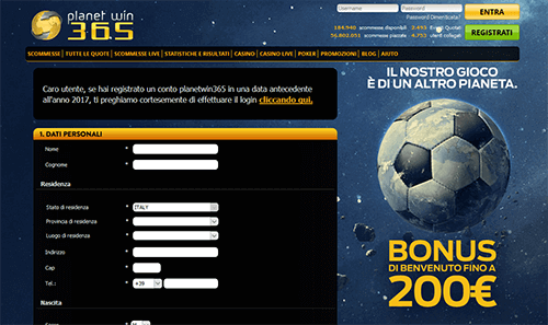 planetwin365 registrazione