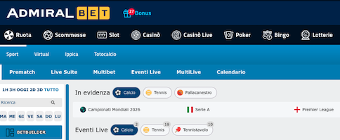 palinsesto admiralbet