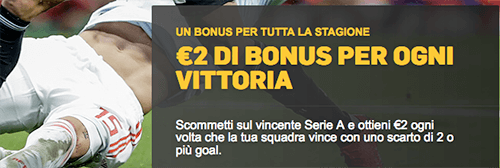betfair 2 euro per ogni vittoria serie a 2018
