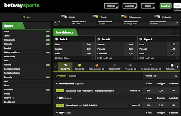 Scommesse su betway