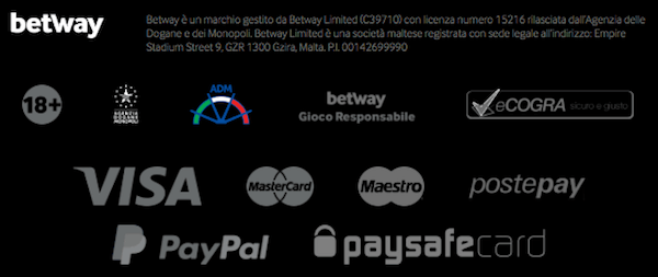 Deposito e prelievo su betWay