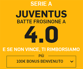 betfair frosinone juventus 22-09-2018 quota maggiorata