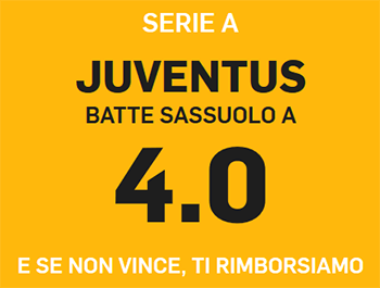 betfair juvents vs sassuolo 16/09/2018 quota maggiorata