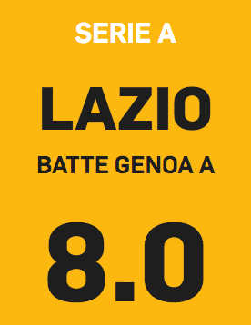 Lazio Genoa Quota migliorata