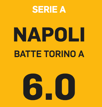 Quota maggiorata per Torino Napoli