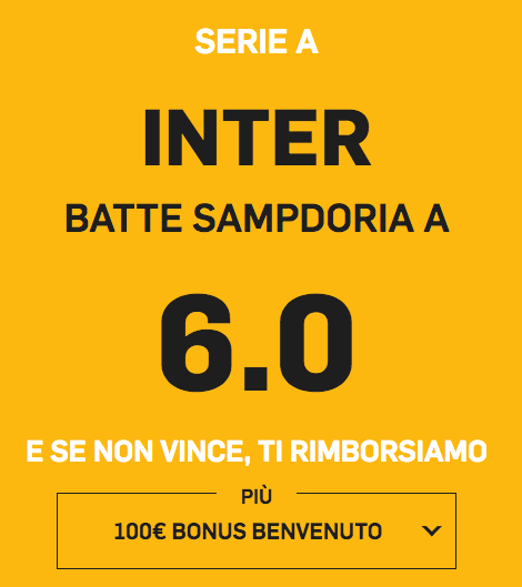 Quota maggiorata per Sampdoria - Inter