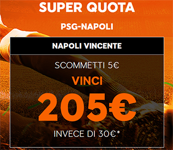 888sport psg napoli 24-10-2018 quota maggiorata