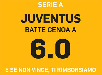 betfair juventus genoa 20-10-2018 quota maggiorata