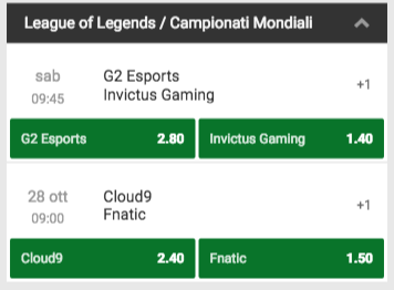 G2 vs Invictus e Cloud9 vs Fnatic