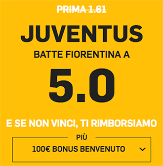 betfair fiorentina juventus 01-12-2018 quota maggiorata