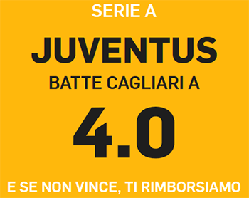 betfair juventus vs cagliari 03-11-2018 quota maggiorata