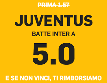 quota maggiorata betfair juventus inter 07-12-2018