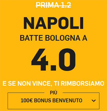 betfair napoli bologna 29-12-2018 quota maggiorata