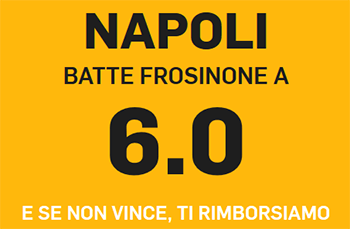 betfair napoli frosinone 08-12-2018 quota maggiorata