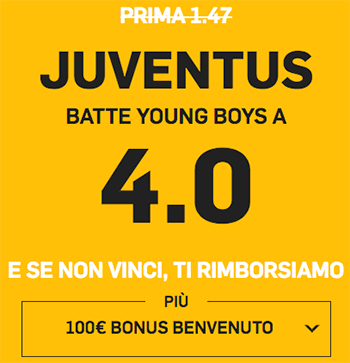 betfair young boys juventus 12-12-2018 quota maggiorata