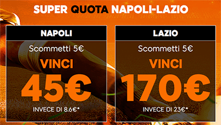888sport napoli lazio 20-01-2019 quota maggiorata