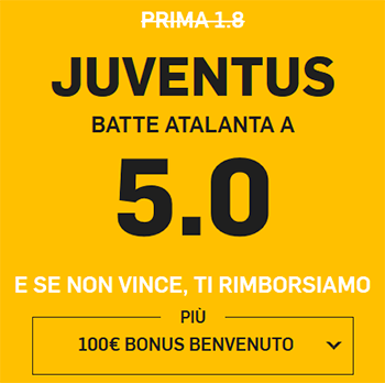 betfair atalanta juventus 30-01-2019 quota maggiorata
