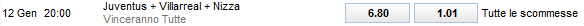 william hill juventus villareal nizza 12-01-2019 quote