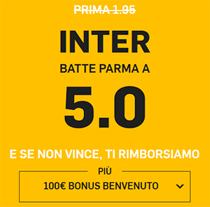 betfair parma inter 09-02-2019 quota maggiorata