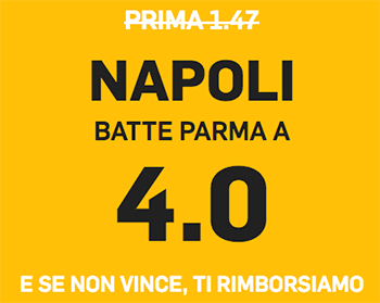 betfair parma napoli 24-02-2019 quota maggiorata