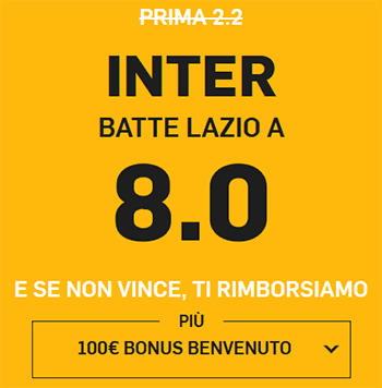 betfair inter lazio 31-03-2019 quota maggiorata
