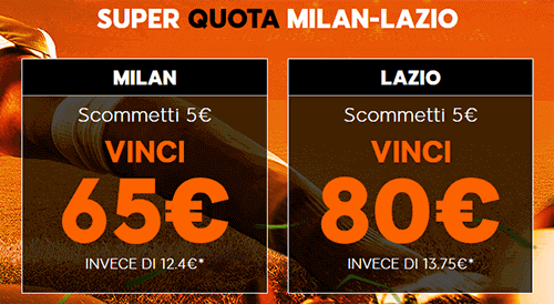 888Sport quota maggiorata milan lazio 13/04/2019