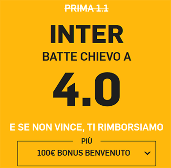 betfair inter chievo 13-05-2019 quota maggiorata