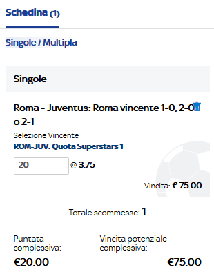 skybet roma juventus 12-05-2019 quota maggiorata