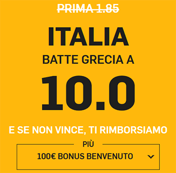 betfair grecia italia 08/06/2019 quota maggiorata