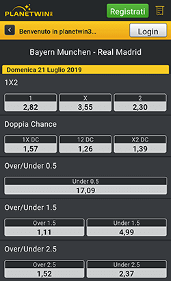 planetwin365 bayern monaco real madrid 21-07-2019 quote