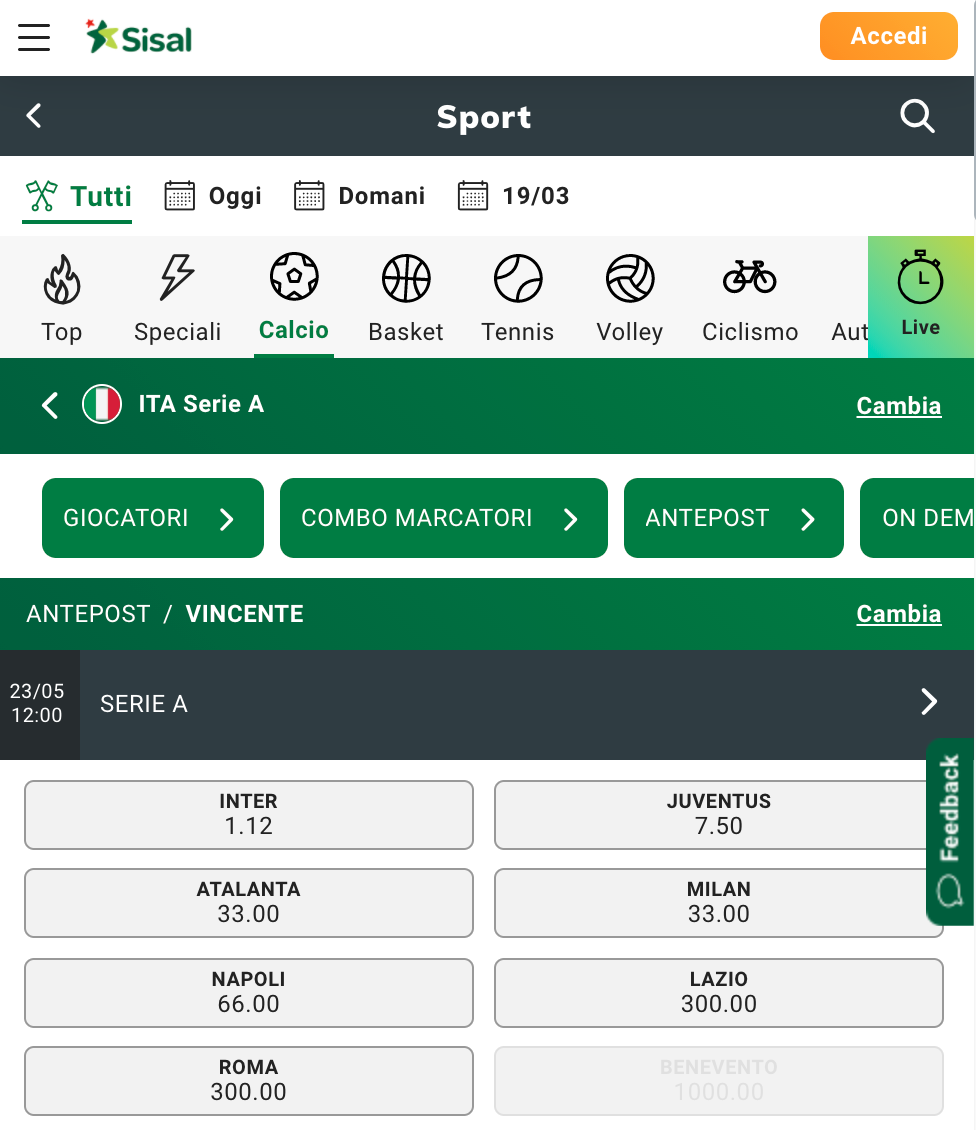 Sisal matchpoint Desktop Tutto sulla versione desktop Sisal