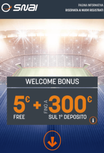 snai 5€ freebet