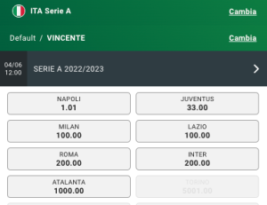 quote vincente serie a sisal