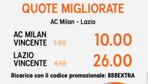 milan lazio 888 quota maggiorata