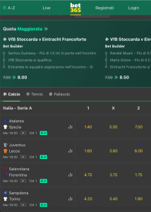 bet365 palinsesto