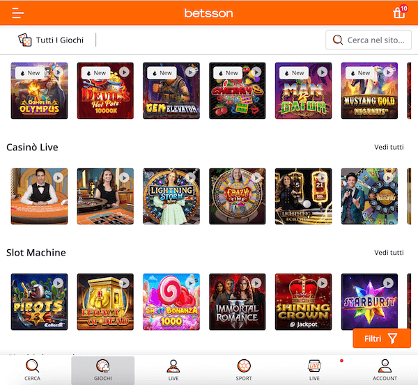 betsson casino online
