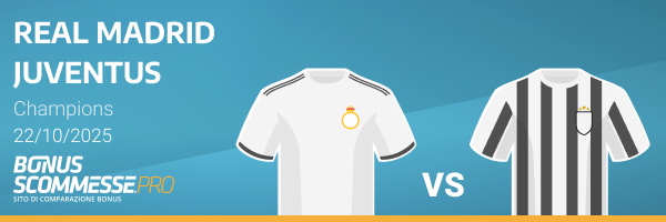 quote e pronostico real madrid-juventus