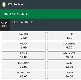 sisal quote serie a