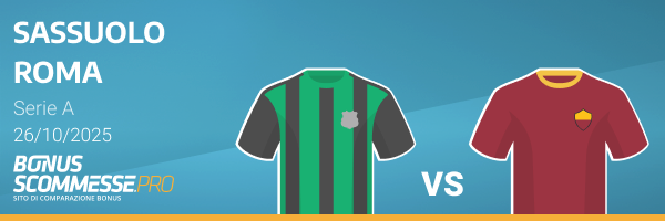 comparazione quote serie a roma vs sassuolo
