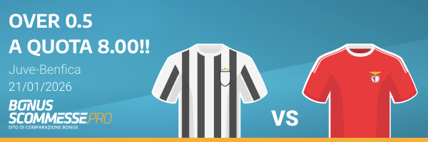 juventus benfica quota maggiorata snai